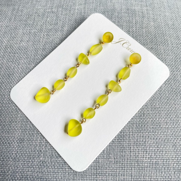 J.Crew Stacked Sea Glass Drop Earrings with a pouch - Picture 3 of 5